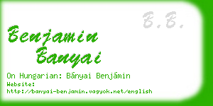 benjamin banyai business card